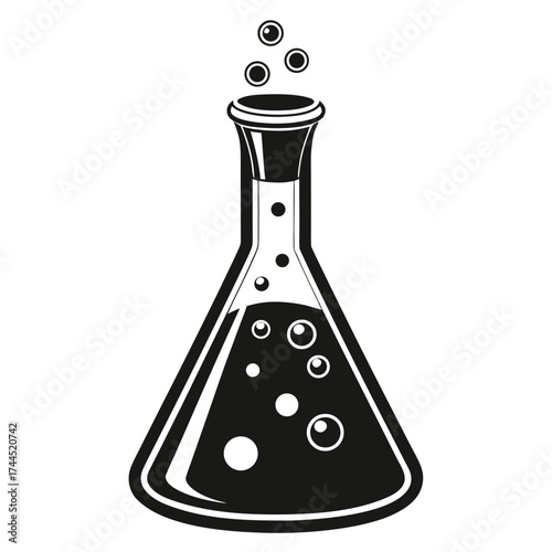 Conical Flask Icon Vector Illustration | Laboratory Equipment Symbol for Science and Chemistr