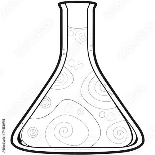 Conical Flask Icon Vector Illustration | Laboratory Equipment Symbol for Science and Chemistr