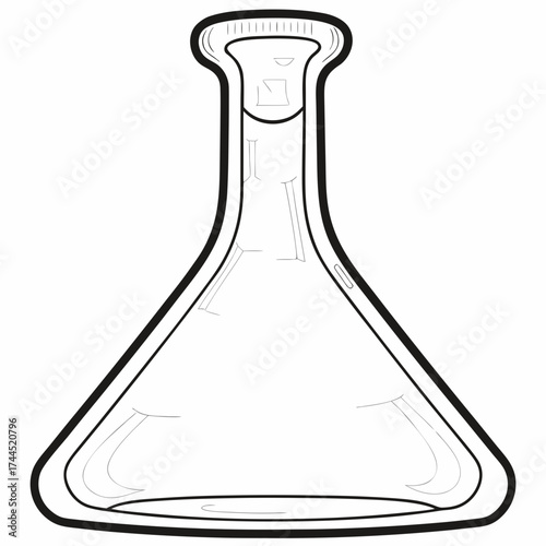 Conical Flask Icon Vector Illustration | Laboratory Equipment Symbol for Science and Chemistr