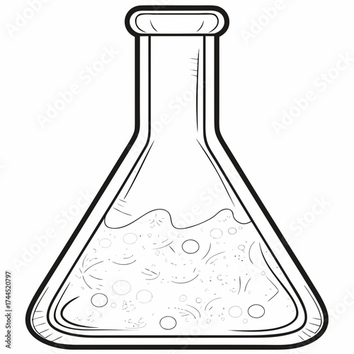 Conical Flask Icon Vector Illustration | Laboratory Equipment Symbol for Science and Chemistr