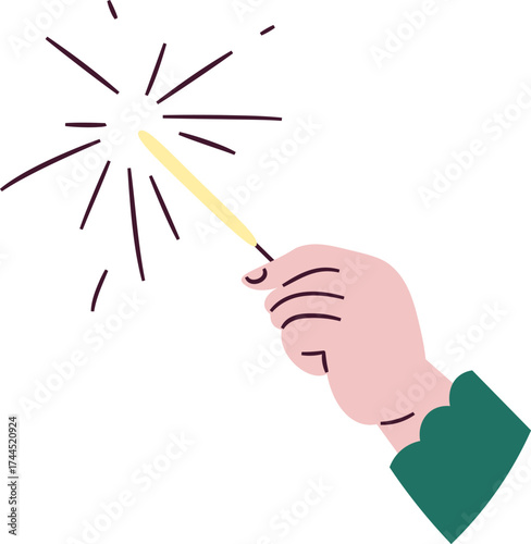 Hand Holding a Sparkler