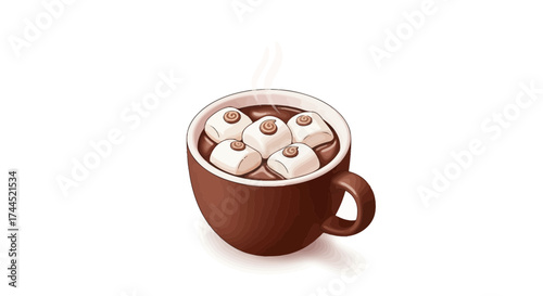 Delightful mug filled with warm cocoa, topped with marshmallows joy