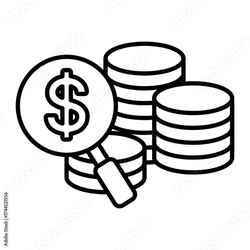 A golden icon vector illustration symbolizes finance, banking, and wealth for business success and investment