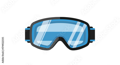 Vector illustration of ski goggles in flat style for winter sport