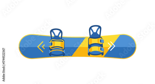 Vibrant snowboard illustration, perfect for winter sports advertising design