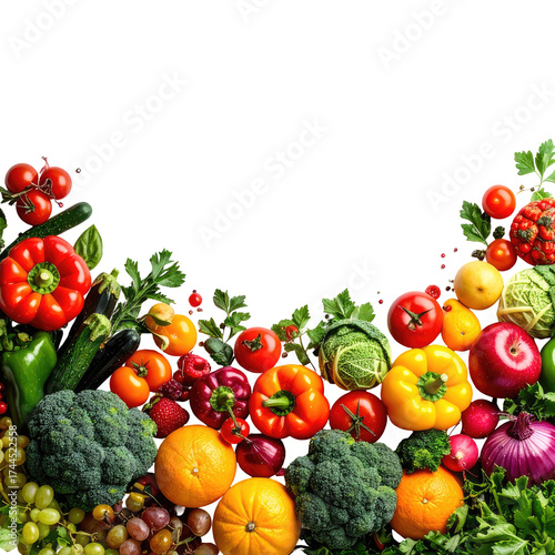 Vibrant assortment of fresh vegetables and fruits, a healthy, colorful display