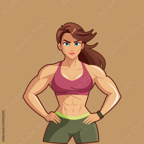 Fitness woman vector art illustration file 2