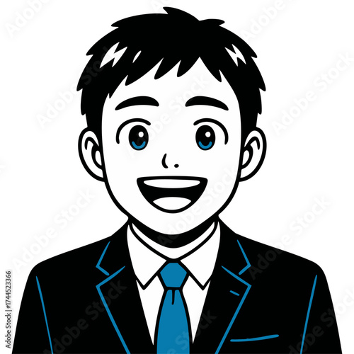 漫画イラスト男性笑顔