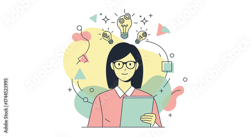 Creative Thinking And Innovative Concepts Illustrative Graphic Design Digital Art Abstract