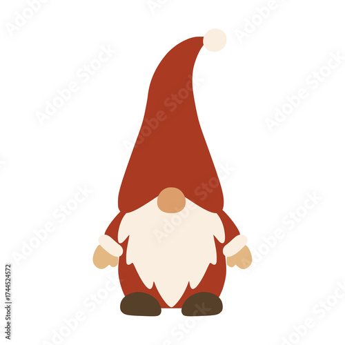 Cute nisse creating a festive minimalist holiday decoration