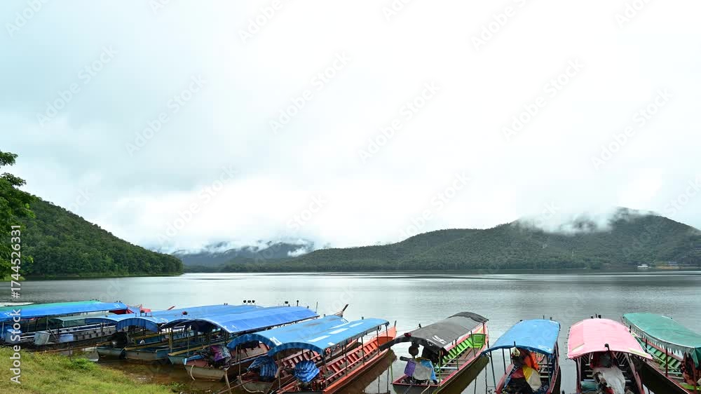 Pick-up point for passengers to board the boat for a morning view, the ...