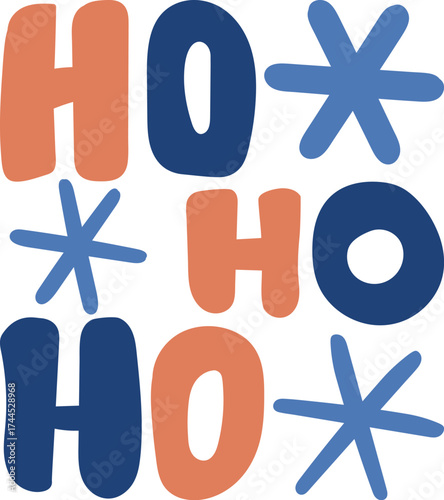 Festive Ho Ho Ho Winter Lettering