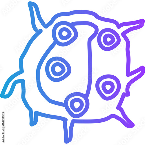 Natural Killer Cell line gradient icon