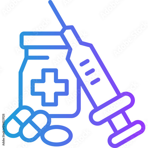 Vaccine line gradient icon