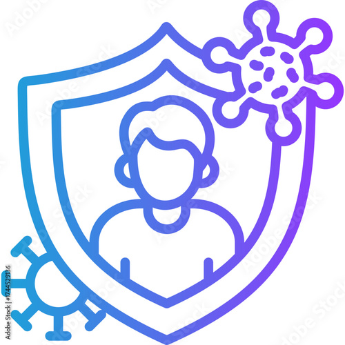 Immune Memory line gradient icon