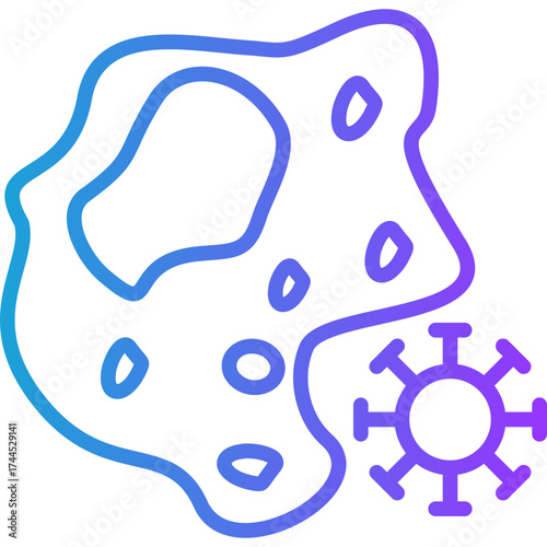 Macrophage line gradient icon