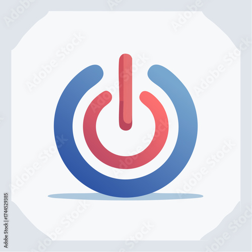 A stylized power icon: representing activation, control, and the beginning of processes