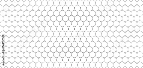 15-degree interval hexagonal circle grid vector (WGS 84, global extent, PPT-compatible & fully editable)
