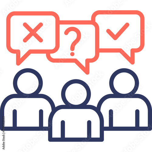 Public Opinion line color icon