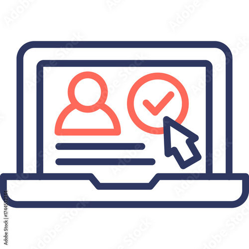 Online Voting line color icon