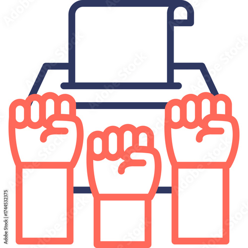 Democracy System line color icon