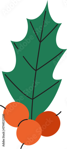 Holly Leaf with Berries