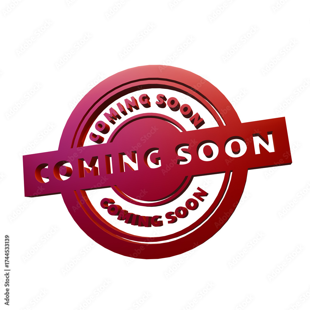 Obraz premium red coming soon stamp 3d render