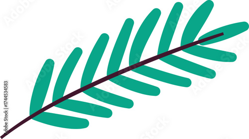 Palm Leaf with Simple Lines