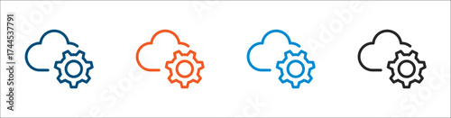 Cloud settings icon. Solid vector icon.