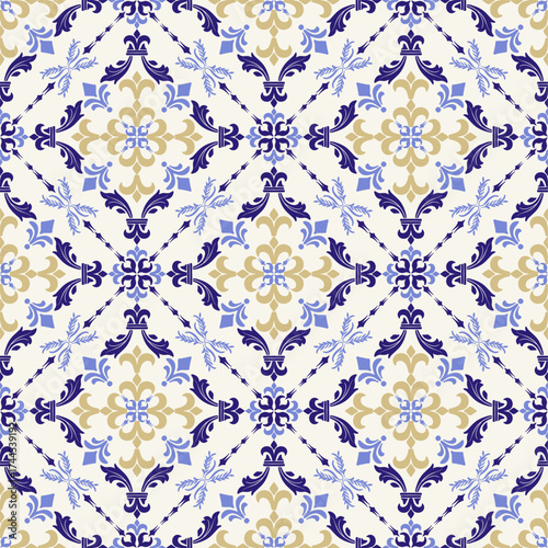 Abstract damask seamless pattern, luxury old fashion use for fabric, texture, textile, background, carpet, curtain, patchwork, embroidery, illustration, decoration, wrapping, print and clothing.