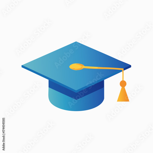 Vibrant Graduation Cap Illustration: Symbol of Achievement and Academic Attainment