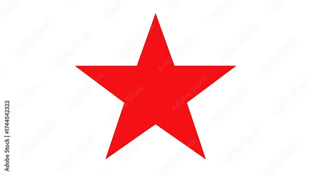 Fototapeta premium Vibrant Red Star on White Background, Simple Graphic Design Element.