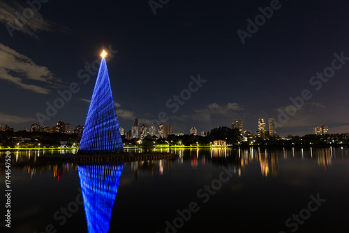 Christmas tree in Barigui Park in Curitiba.