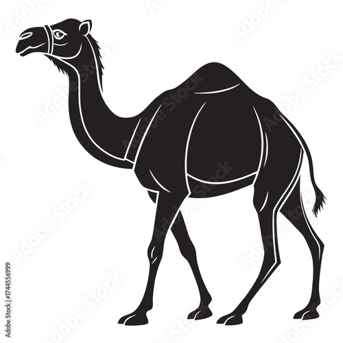 Stylized silhouette of a camel