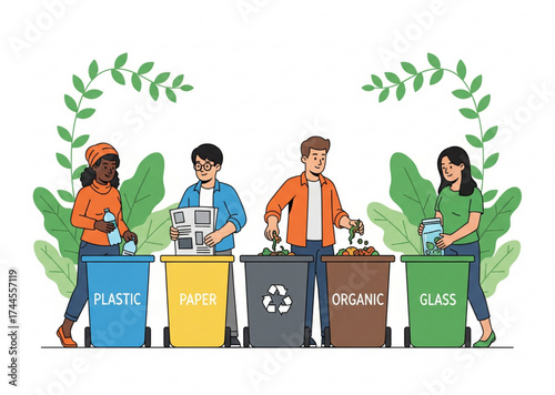 People Recycling Waste – Waste Management and Sustainability Concept