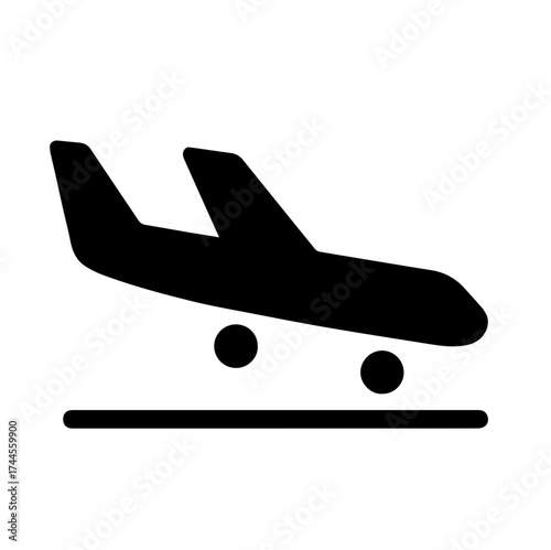 airplane arrival vector icon