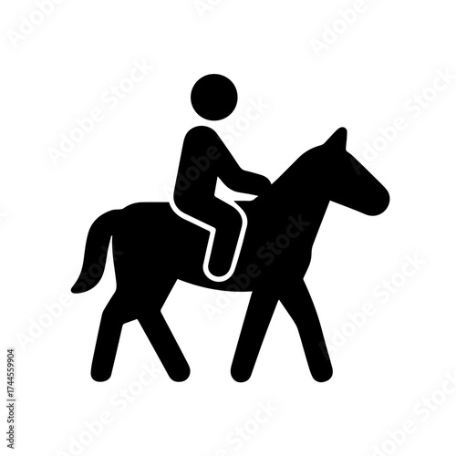 horseback riding vector icon