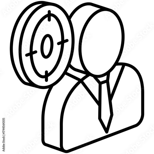Target Audience Mini Illustration Isometric Icon. Use For Modern Concept, Print, Ui, Ux Kit, Web And App Development. Vector Related To Market, Business, Finace