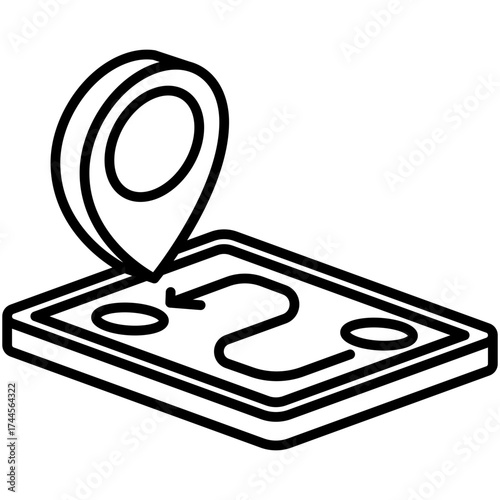Pin Location Mini Illustration Isometric Icon. Use For Modern Concept, Print, Ui, Ux Kit, Web And App Development. Vector Related To Market, Business, Finace