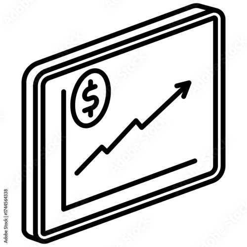 Statistics Mini Illustration Isometric Icon. Use For Modern Concept, Print, Ui, Ux Kit, Web And App Development. Vector Related To Market, Business, Finace