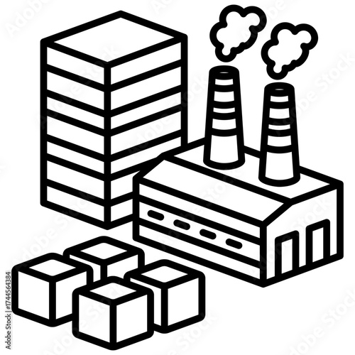Industry Mini Illustration Isometric Icon. Use For Modern Concept, Print, Ui, Ux Kit, Web And App Development. Vector Related To Market, Business, Finace