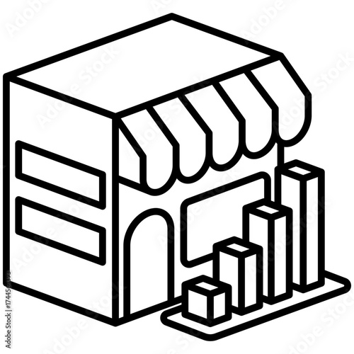 Market Mini Illustration Isometric Icon. Use For Modern Concept, Print, Ui, Ux Kit, Web And App Development. Vector Related To Market, Business, Finace