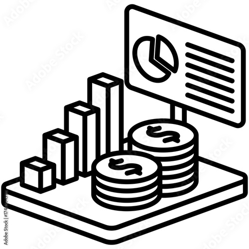 Metrics Board Mini Illustration Isometric Icon. Use For Modern Concept, Print, Ui, Ux Kit, Web And App Development. Vector Related To Market, Business, Finace