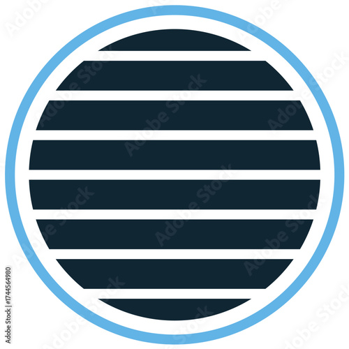 Latitude icon vector. Ideal for geography, mapping, and global coordinate themes. This graphic represents the horizontal lines used for precise location plotting on Earth.