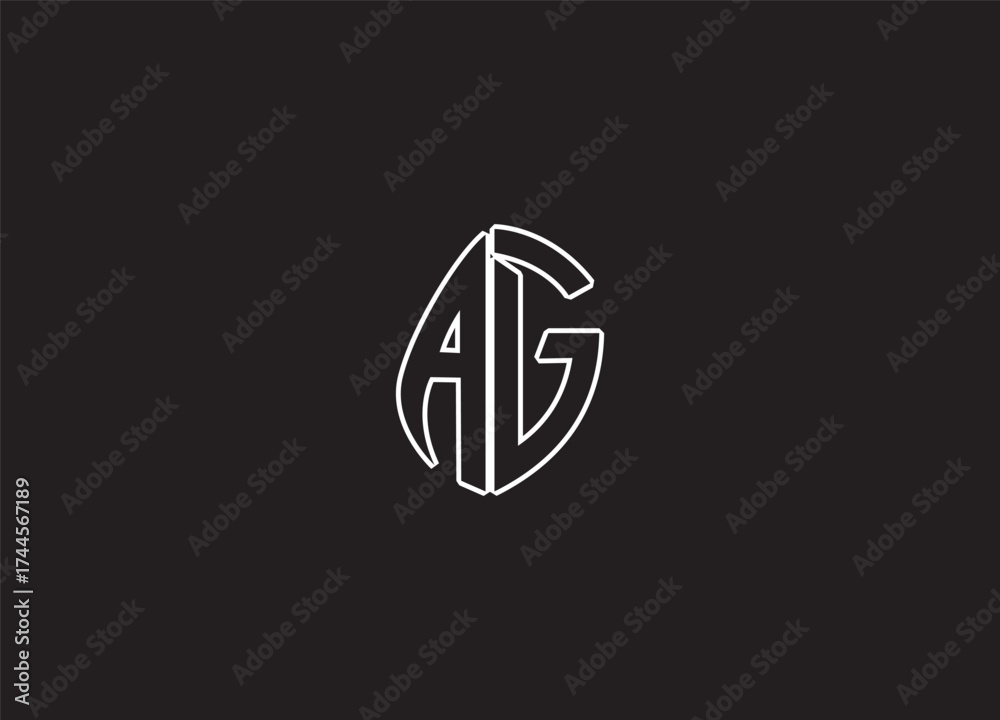 Fototapeta premium AG creative initial logo design and abstract logo