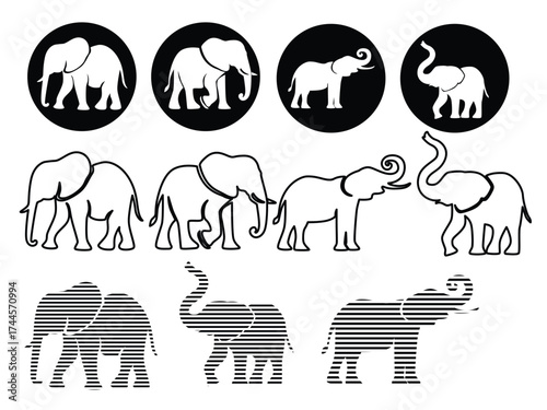 elephant silhouette for logo, elephant logo for anti-poaching protection campaign, save the elephant