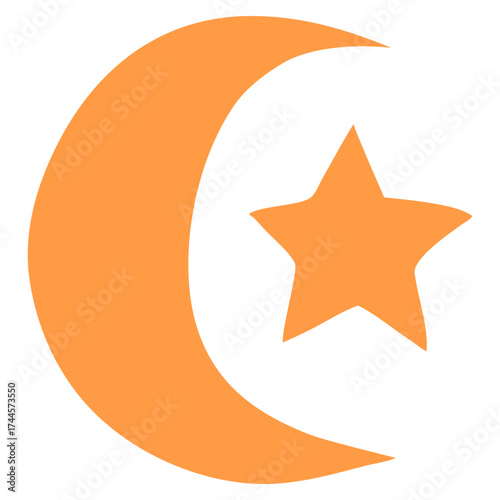 crescent moon and star night 