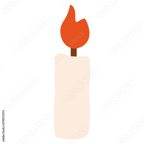 vector illustration of a burning candle