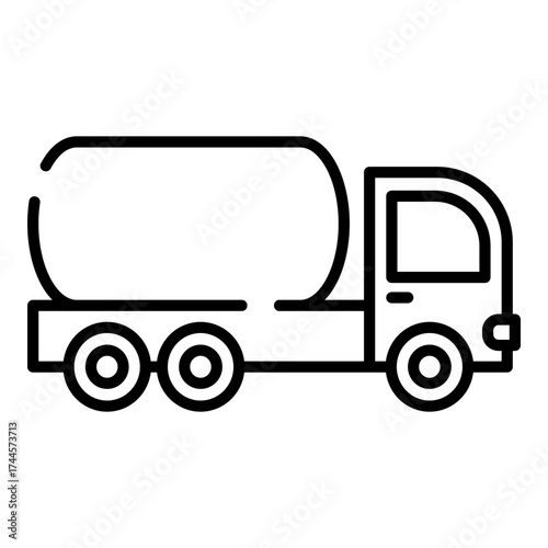 Tank truck black line icon