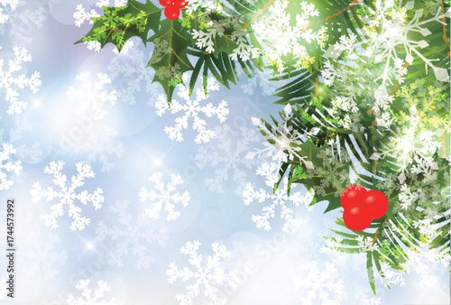雪　クリスマス　冬　光　背景